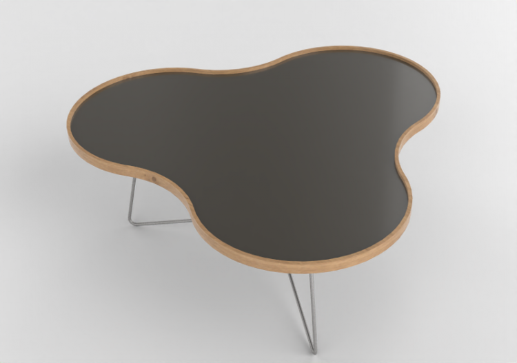3D Coffe Tables - Flower-shaped table with steel base -...