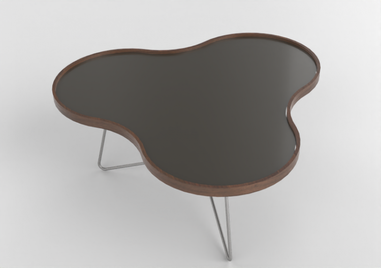 Mesitas 3D - Mesa con forma de flor y base en acero -...