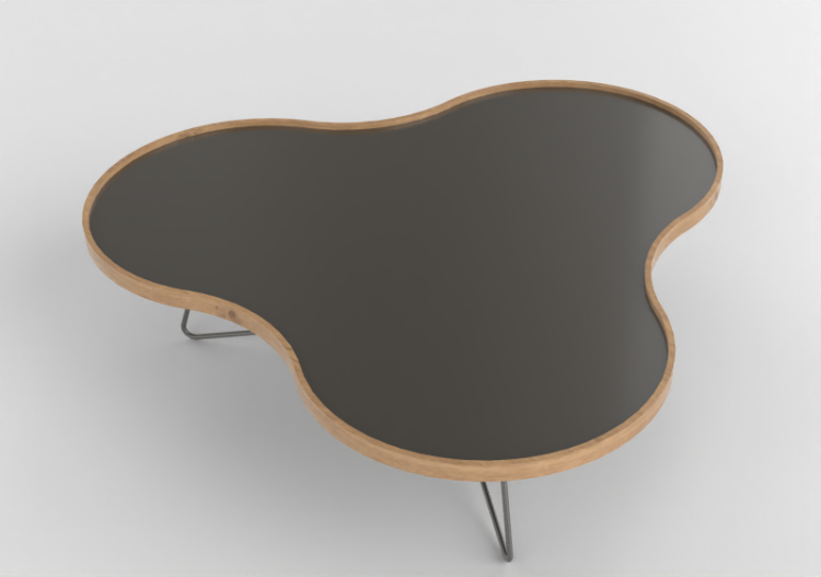 Tavolini 3D - Tavolo a forma di fiore con base in acciaio -...