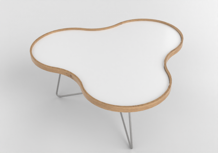 3D Coffe Tables - Flower-shaped table with steel base -...