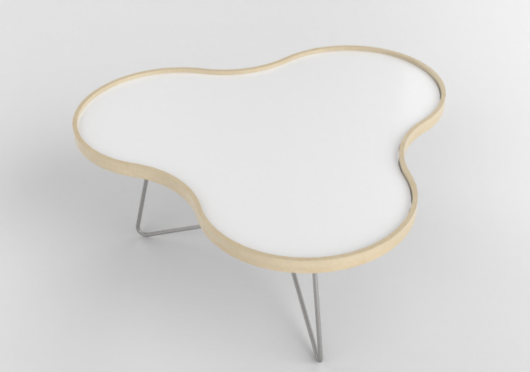 3D Coffe Tables - Flower-shaped table with steel base -...
