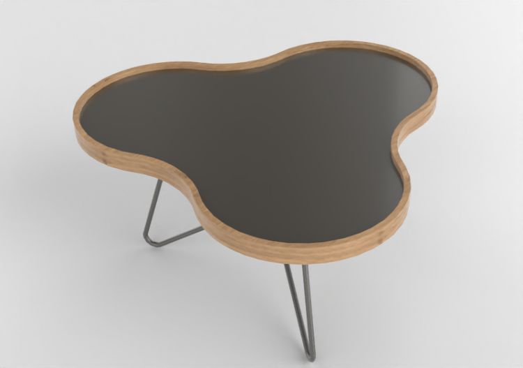 Mesinhas 3D - Mesa em forma de flor com base em aço -...