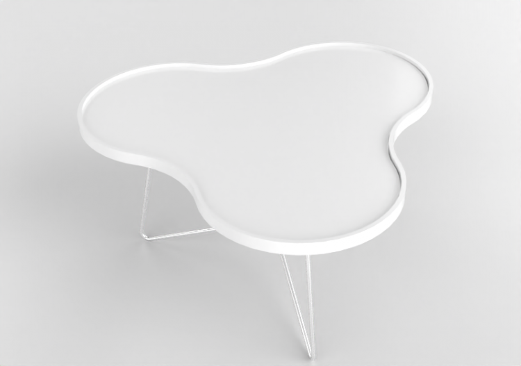 Mesitas 3D - Mesa con forma de flor y base en acero -...