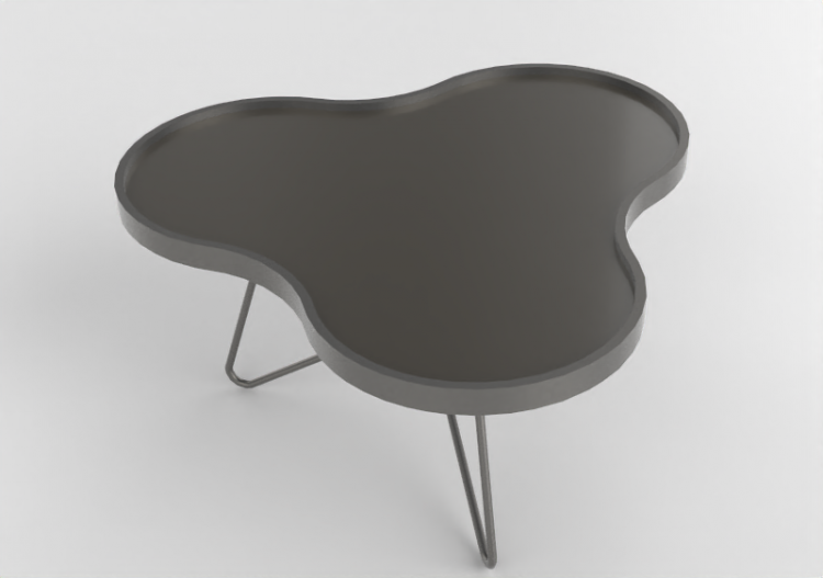 3D Tischchen - Tisch in Blumenform mit Stahlgestell -...
