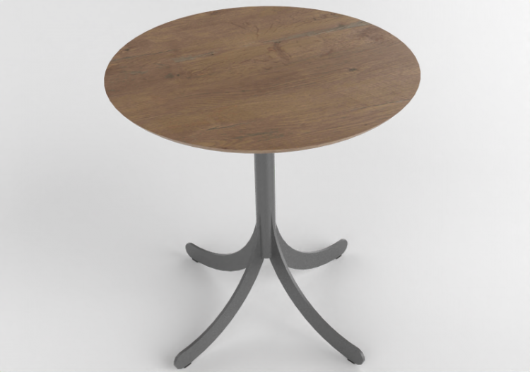 Mesitas 3D - Mesa redonda con base en acero - Atlas - 20776...