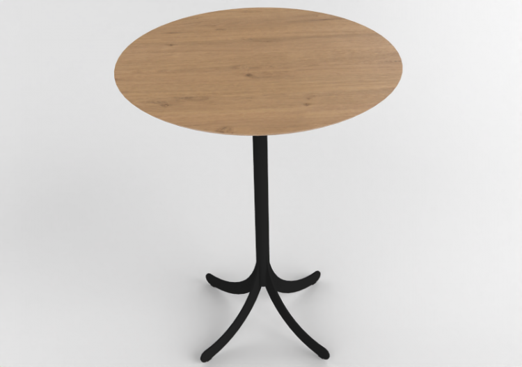Mesitas 3D - Mesa redonda con base en acero - Atlas - 20775...