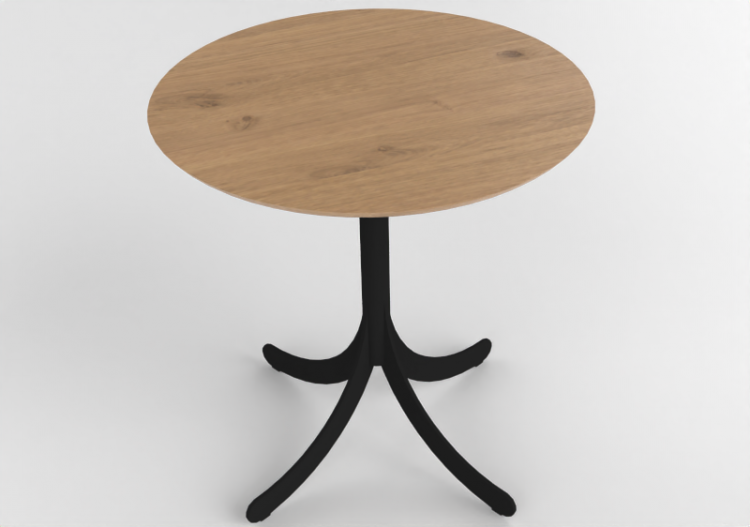 Mesitas 3D - Mesa redonda con base en acero - Atlas - 20744...