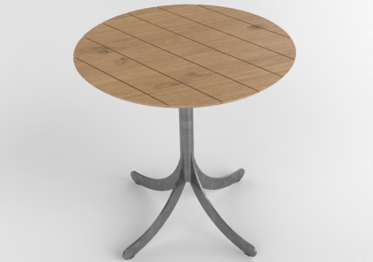 Tavolini 3D - Tavolo rotondo con base in acciaio - Atlas -...