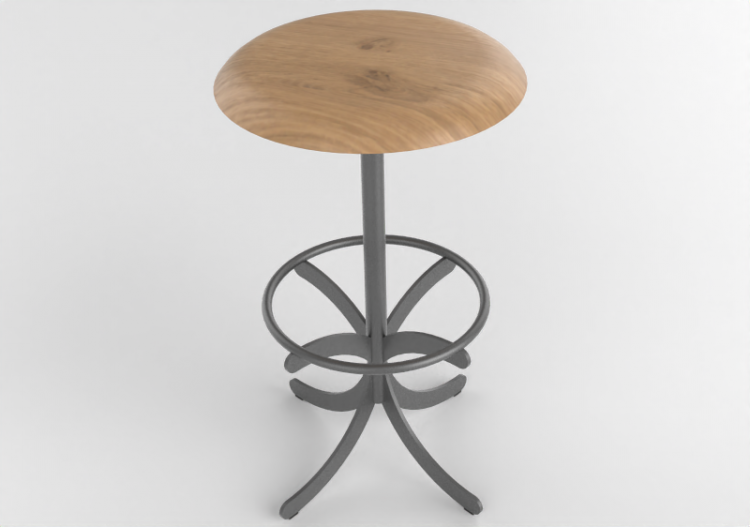 Sillas 3D - Taburete con base en acero - Atlas - 20712-...