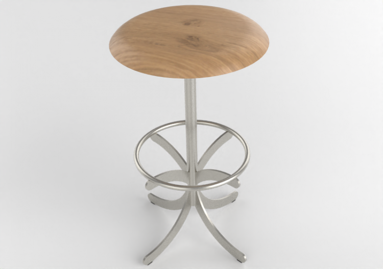 Sillas 3D - Taburete con base en acero - Atlas - 20712-...