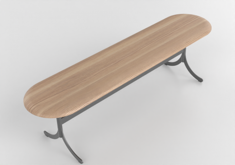 Sedie 3D - Panca con base in acciaio - Atlas - 20720 - E122...