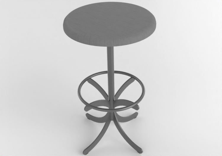 椅子 - Stool with steel base - Atlas - 20713- 32910 -...