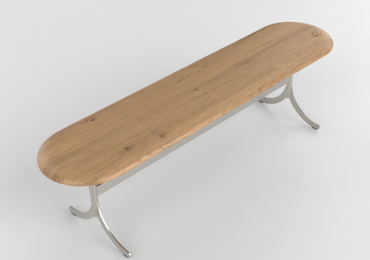 Sedie 3D - Panca con base in acciaio - Atlas - 20720 - A126...