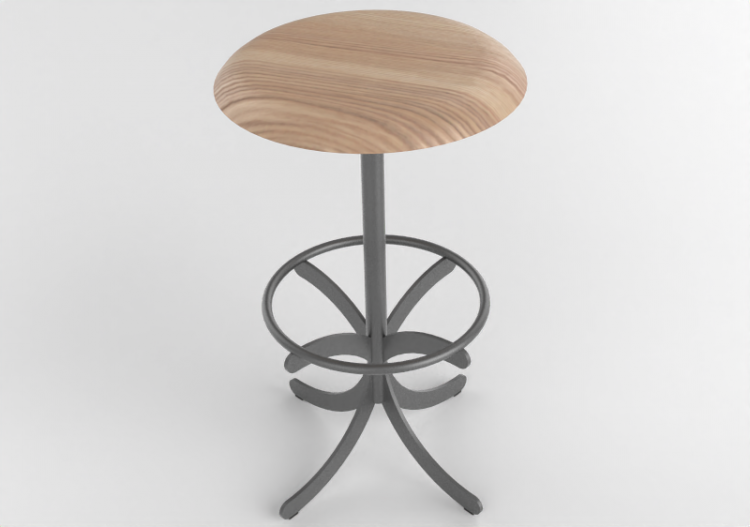 Sedie 3D - Sgabello con base in acciaio - Atlas - 20712-...