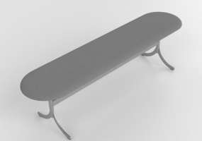 Chaises 3D - Banc avec base en acier - Atlas - 20721 - 26910 - CAMMLF02