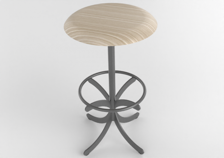 Sedie 3D - Sgabello con base in acciaio - Atlas - 20712-...