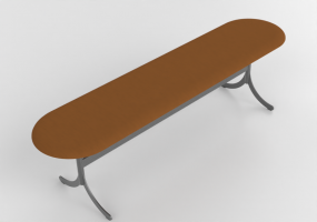 Sedie 3D - Panca con base in acciaio - Atlas - 20721 - 22910 - CAMMLF15