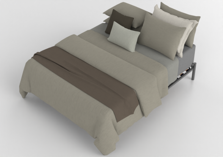 Beds and Side Cabinets 3D - Kingsize bed - By The Bed -...