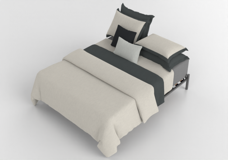Beds and Side Cabinets 3D - Kingsize bed - By The Bed -...