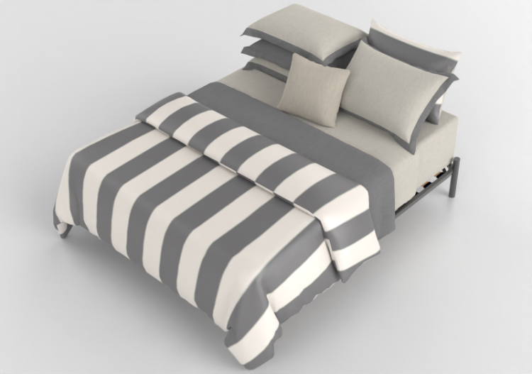 3D Betten und Nachttische - Doppelbett - By The Bed - The...