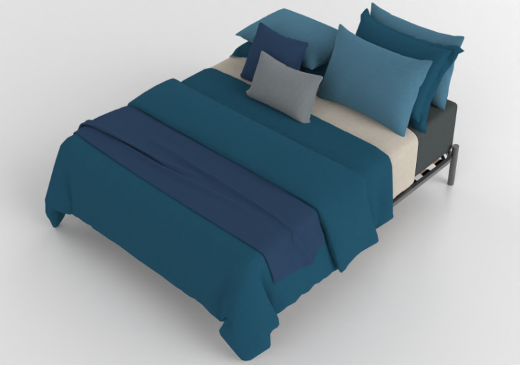 Beds and Side Cabinets 3D - Kingsize bed - By The Bed -...