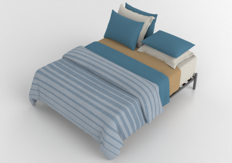 Beds and Side Cabinets 3D - Kingsize bed - By The Bed -...