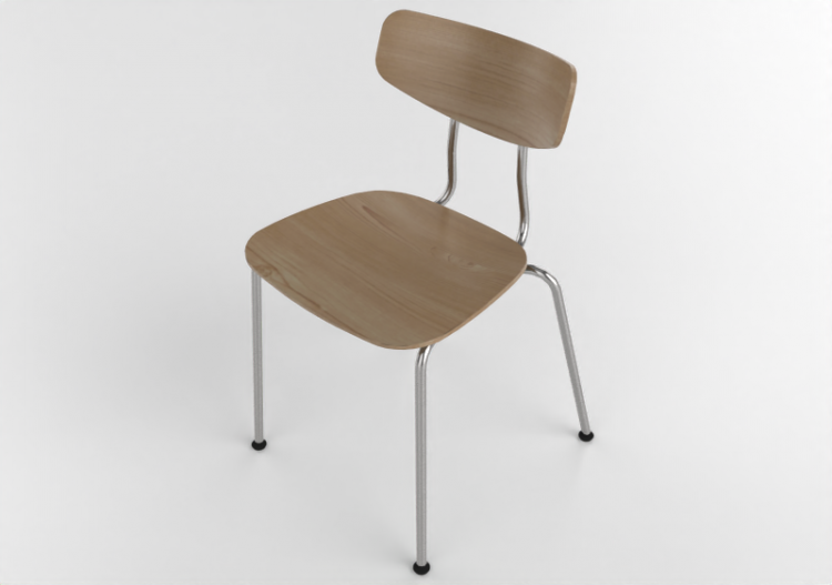 Chaises 3D - Chaise en bois - Vitra - Moca - ACCA software