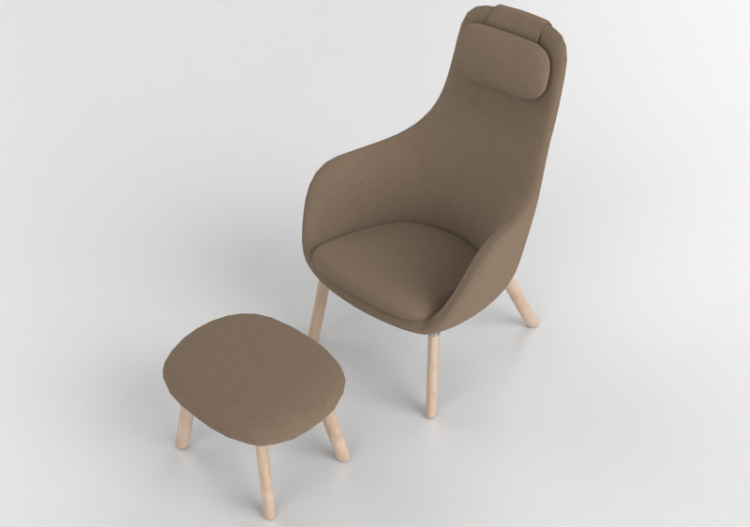 Divans 3D - Fauteuil en tissu - Vitra - HAL Lounge Chair -...