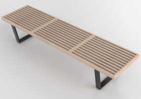 3D Sitzbänke - Holzbank - Vitra - Nelson Bench