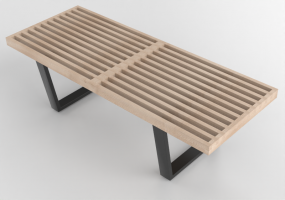 3D Sitzbänke - Holzbank - Vitra - Nelson Bench