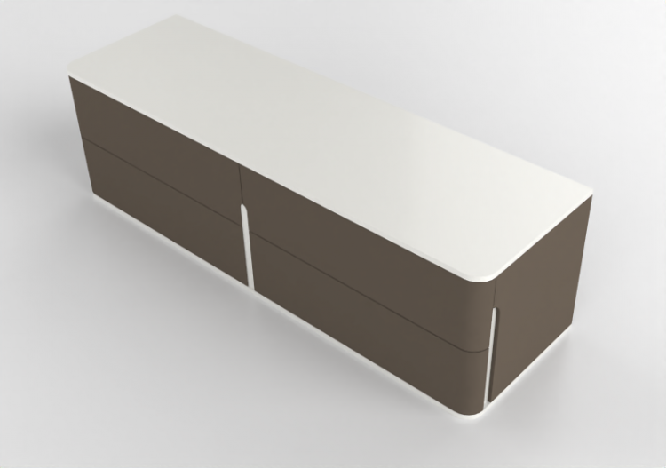 Armadi 3D - Cassettiera in pelle - Prima Linea - Coral -...