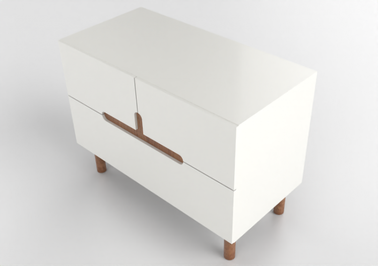Armarios y Cómodas 3D - Miniconsola de madera lacada -...