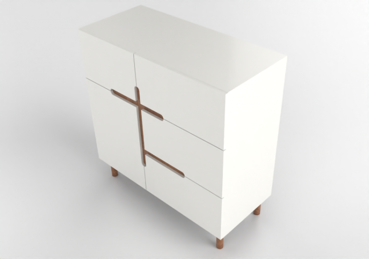 Armadi 3D - Comò in legno laccato - Prima Linea - Alamo -...