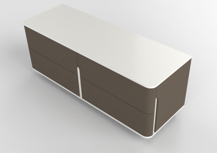 Armadi 3D - Cassettiera in pelle - Prima Linea - Coral -...