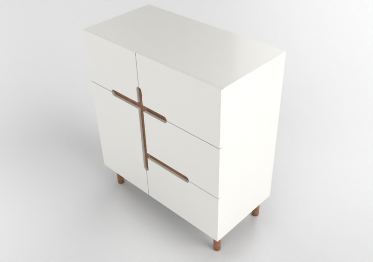 Wardrobes and Cabinets 3D - Chest of drawers in lacquered...