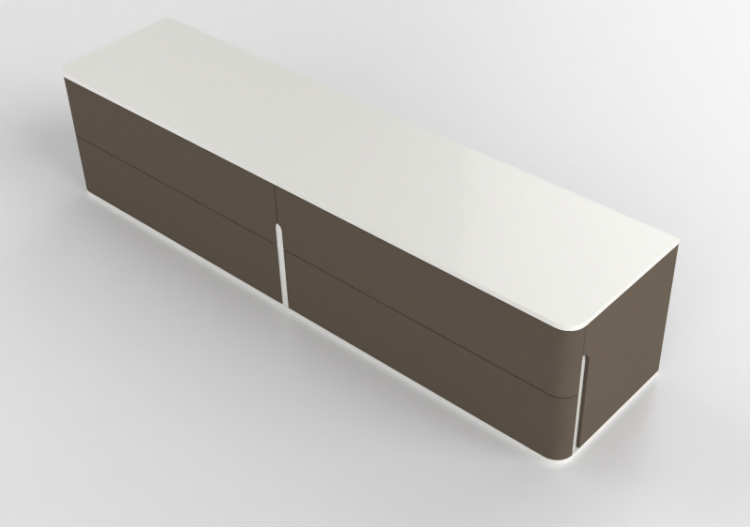 Armadi 3D - Cassettiera in pelle - Prima Linea - Coral -...