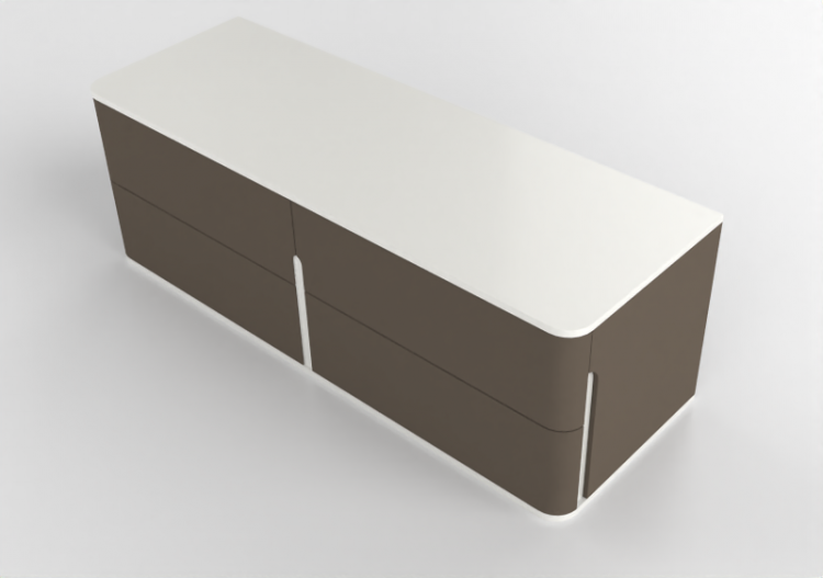 Armadi 3D - Cassettiera in pelle - Prima Linea - Coral -...