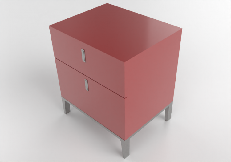 Lits 3D - Table de nuit en bois laqué - Prima Linea -...