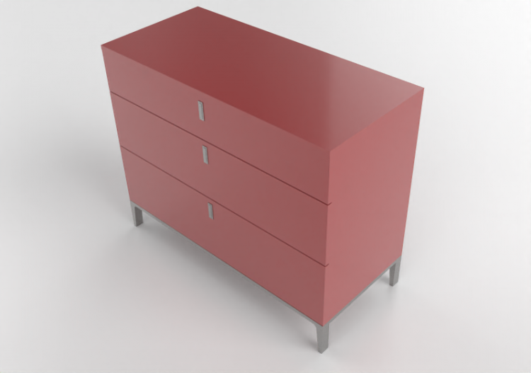 Wardrobes and Cabinets 3D - Chest of drawers in lacquered...