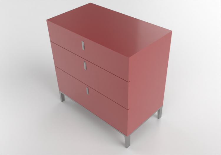Wardrobes and Cabinets 3D - Chest of drawers in lacquered...
