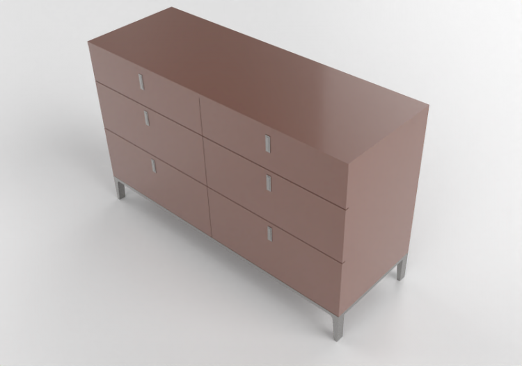 Armários 3D - Mesa de cabeceira de madeira envernizada -...