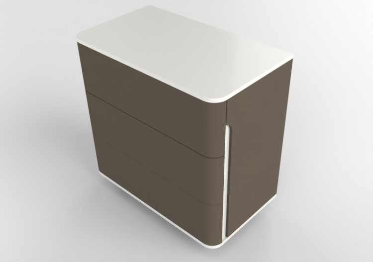 Wardrobes and Cabinets 3D - Mini dresser in leather - Prima...