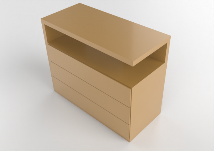 3D Schränke und Kommoden - Kommode aus lackiertem Holz -...