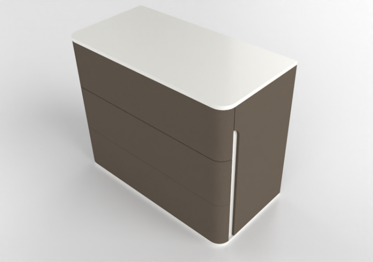 Wardrobes and Cabinets 3D - Mini dresser in leather - Prima...