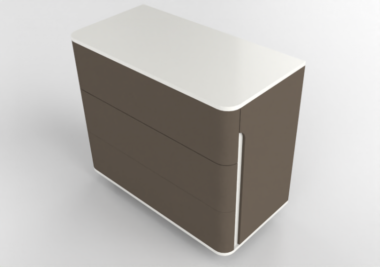 Wardrobes and Cabinets 3D - Mini dresser in leather - Prima...