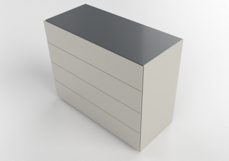 Armarios y Cómodas 3D - Cómoda de madera lacada - Prima...