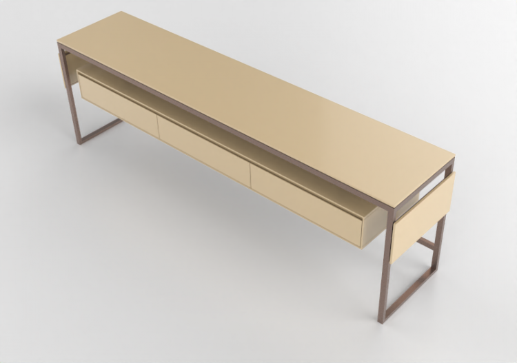 Móveis 3D - Aparador de madeira envernizada - Prima Linea -...