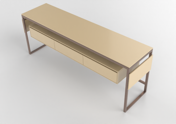 Móveis 3D - Aparador de madeira envernizada - Prima Linea -...
