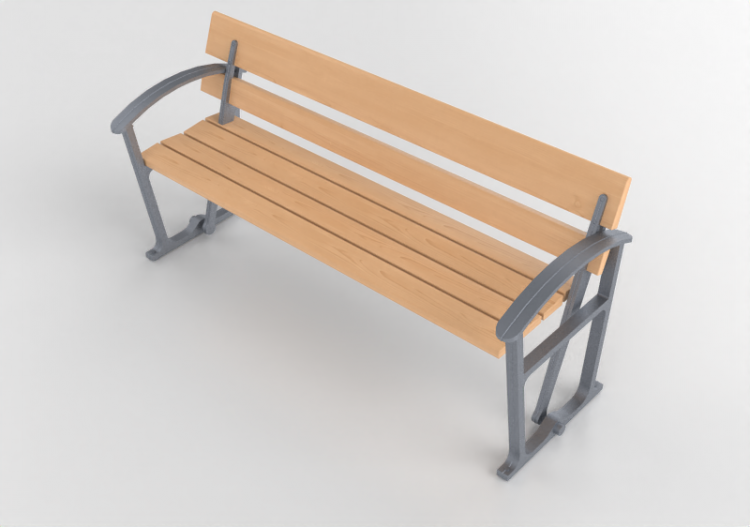 Bancos y Macetas 3D - Banco de madera para exteriores -...
