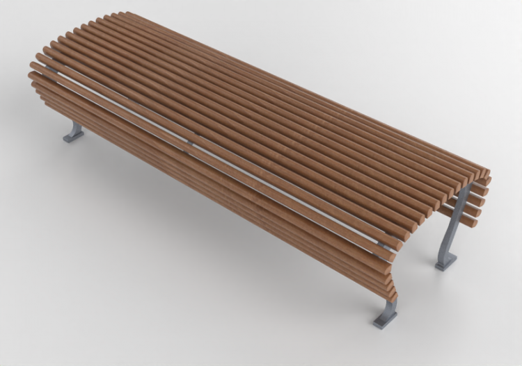 3D Sitzbänke und Pflanzengefäße - Gartenbank aus Holz -...